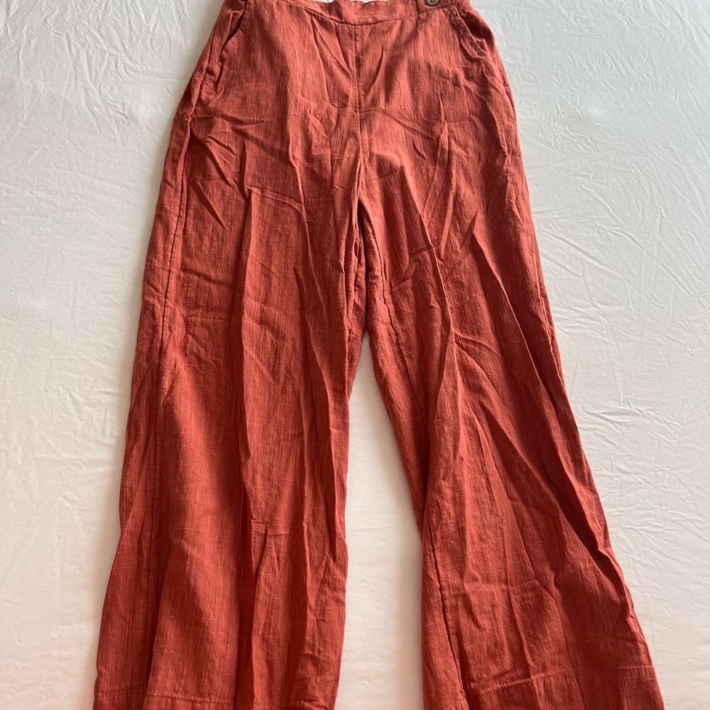 Roxy Women's Wide Leg Pants - Rust Orange